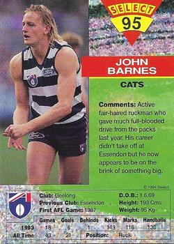 1994 Select AFL #95 John Barnes Back